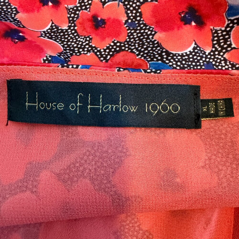 HOUSE OF HARLOW 1960 x Revolve Aja Red Poppy Floral Mini Wrap Dress XL - Picture 12 of 14